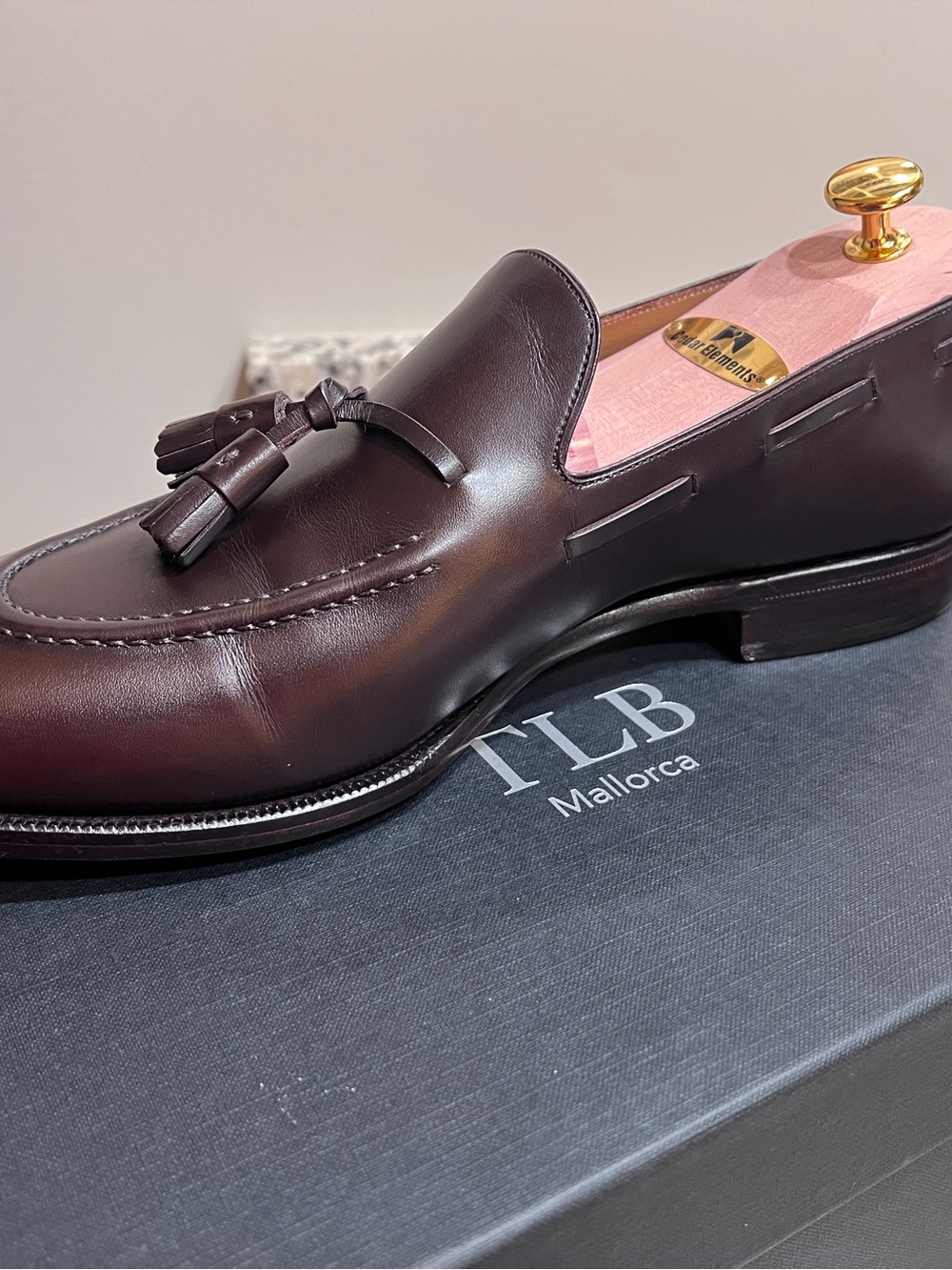 Tlb Mallorca Artista 144 Men's Boxcalf Brown Dress Tassel Loafers - Nice View 3